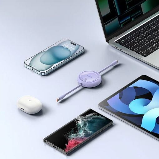 Εικόνα της Καλώδιο Baseus USB-C to USB-C Free2Draw PD 100W 1m Purple P10364500511-00