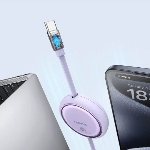Εικόνα της Καλώδιο Baseus USB-C to USB-C Free2Draw PD 100W 1m Purple P10364500511-00