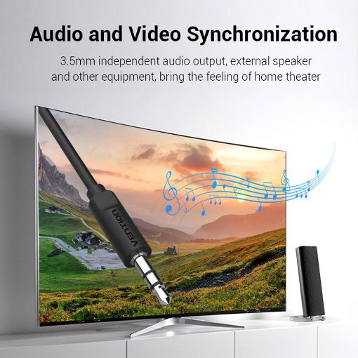 Εικόνα της Καλώδιο Vention HDMI to VGA with Audio Output & USB Power Supply 2m Black ABIBH