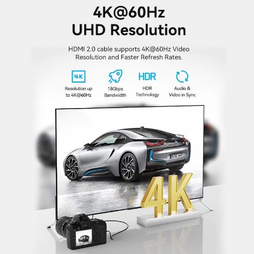 Εικόνα της Καλώδιο Vention Micro HDMI to HDMI 4K 2m Black AGIBH