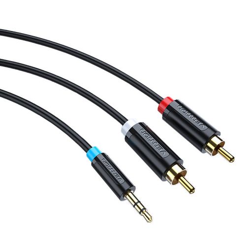 Εικόνα της Καλώδιο Vention 3.5mm to 2 x RCA M/M 2m Black BCLBH