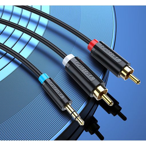 Εικόνα της Καλώδιο Vention 3.5mm to 2 x RCA M/M 5m Black BCLBJ