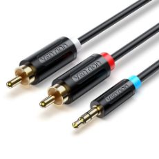 Εικόνα της Καλώδιο Vention 3.5mm to 2 x RCA M/M 5m Black BCLBJ