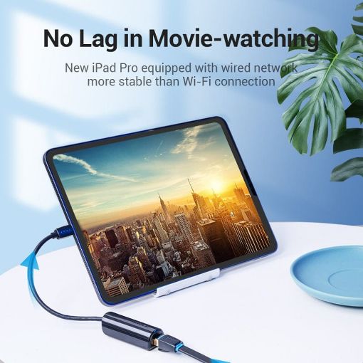 Εικόνα της Adapter Vention USB-C to RJ45 Ethernet Gigabit 0.15m Black CFBBB