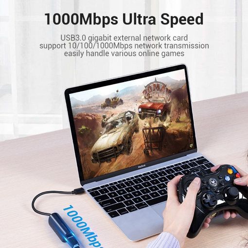Εικόνα της Adapter Vention USB-C to RJ45 Ethernet Gigabit 0.15m Black CFBBB