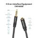 Εικόνα της Καλώδιο Προέκτασης Vention 3.5mm M/F 3m Black Cotton Braided BHBBI