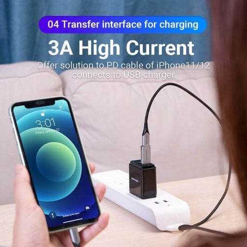 Εικόνα της Adapter Vention USB 3.0 to Type-C Aluminum Gray CDPH0
