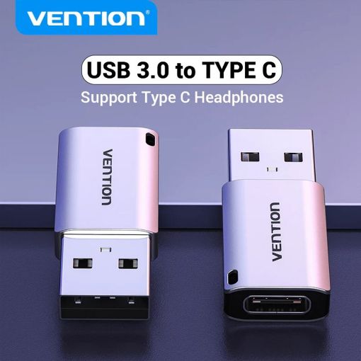 Εικόνα της Adapter Vention USB 3.0 to Type-C Aluminum Gray CDPH0