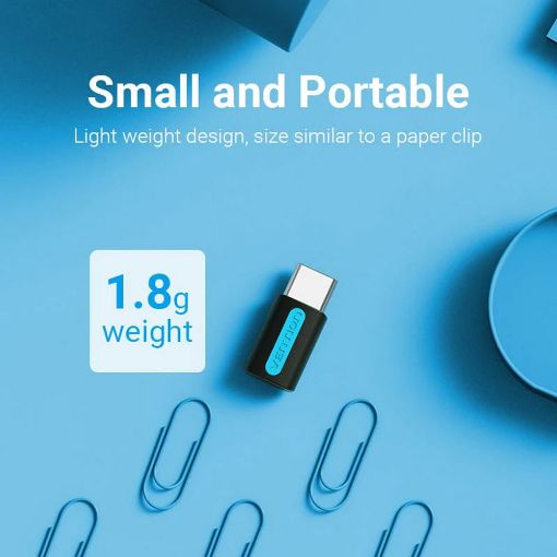 Εικόνα της Adapter Vention Type-C to Micro USB 2.0 B PVC Black CDXB0