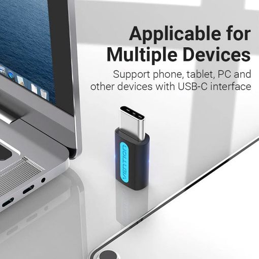 Εικόνα της Adapter Vention Type-C to Micro USB 2.0 B PVC Black CDXB0