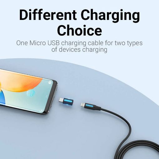 Εικόνα της Adapter Vention Type-C to Micro USB 2.0 B PVC Black CDXB0