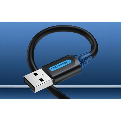 Εικόνα της Καλώδιο Vention USB-A 2.0 M/M 1m Black COJBF