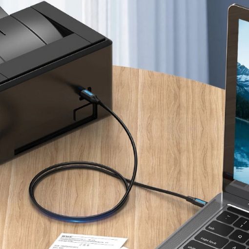 Εικόνα της Καλώδιο Vention USB-C 2.0 to USB-B 2A Print 1m Black CQUBF
