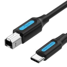 Εικόνα της Καλώδιο Vention USB-C 2.0 to USB-B 2A Print 1m Black CQUBF