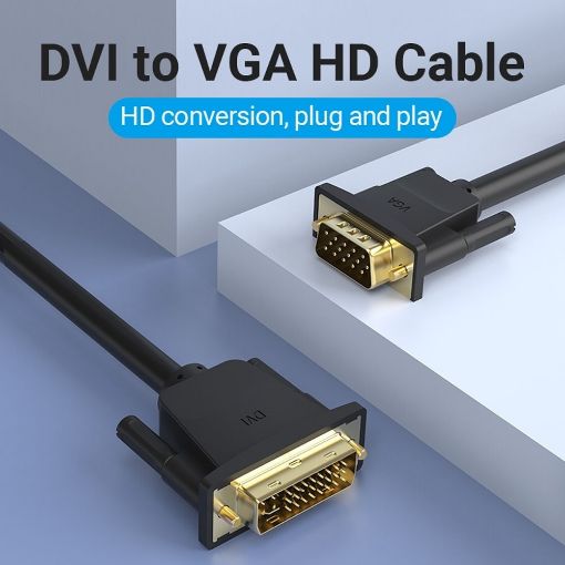 Εικόνα της Καλώδιο Vention DVI (24+5) to VGA 2m Black EACBH