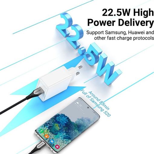 Εικόνα της Φορτιστής Vention USB-A 22.5W White FACW0-EU