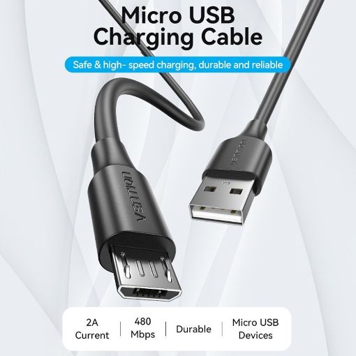 Εικόνα της Καλώδιο Vention USB-A 2.0 to Micro USB-B 2m Black CTIBH