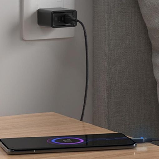 Εικόνα της Καλώδιο Vention USB-A 2.0 to USB-C M/M Braided LED 1m Black CTFBF