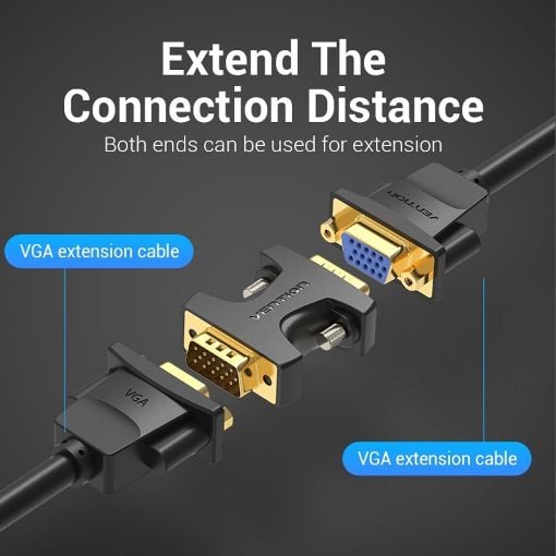 Εικόνα της Adapter Vention VGA Male to Male Black DDEB0