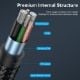 Εικόνα της Καλώδιο Vention USB-A 2.0 to USB-C M/M Braided LED 0.5m Black CTFBD