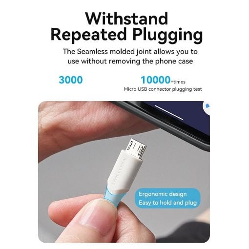 Εικόνα της Καλώδιο Vention USB-A 2.0 to Micro USB-B 1.5m White CTIWG