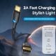Εικόνα της Καλώδιο Vention USB-A 2.0 to USB-C M/M Braided LED 0.25m Black CTFBC