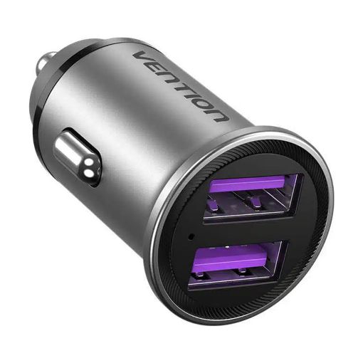 Εικόνα της Φορτιστής Αυτοκινήτου Vention USB-A 2-Port 30W Aluminium Gray FFEH0