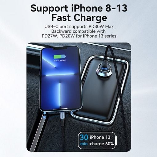 Εικόνα της Φορτιστής Αυτοκινήτου Vention USB-A & USB-C 30W Aluminium Gray FFFH0