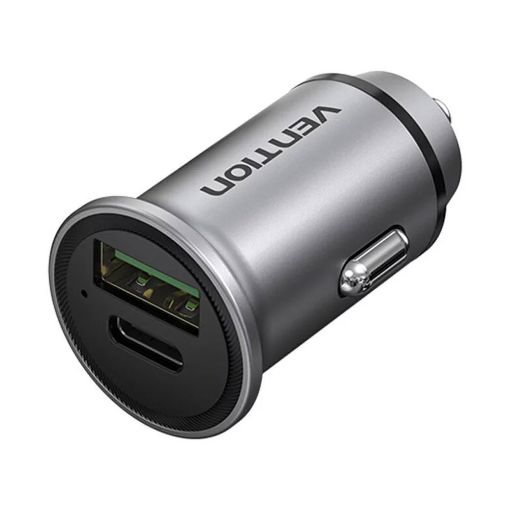 Εικόνα της Φορτιστής Αυτοκινήτου Vention USB-A & USB-C 20W Aluminium Gray FFBH0