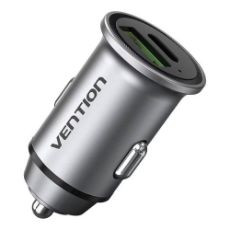 Εικόνα της Φορτιστής Αυτοκινήτου Vention USB-A & USB-C 20W Aluminium Gray FFBH0