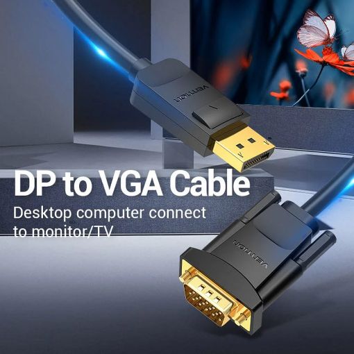 Εικόνα της Καλώδιο Vention DisplayPort to VGA 1.5m Black HBLBG