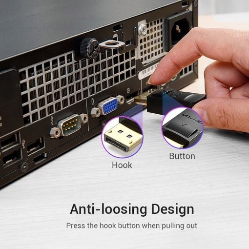 Εικόνα της Καλώδιο Vention DisplayPort to HDMI 1.5m Black HADBG