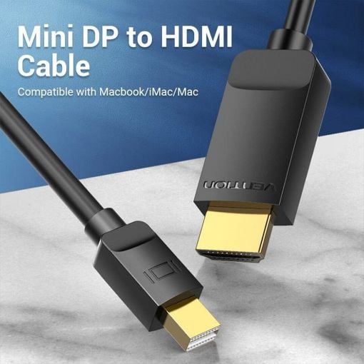 Εικόνα της Καλώδιο Vention Mini DisplayPort to HDMI 2m Black HABBH