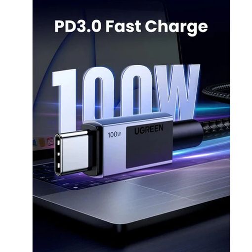 Εικόνα της Καλώδιο Ugreen L512 USB-C to USB-C 100W 2m Black 45064