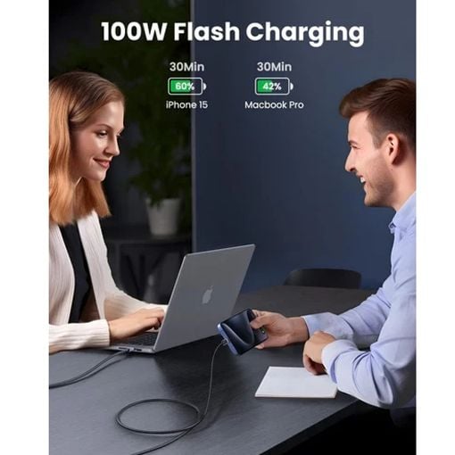 Εικόνα της Καλώδιο Ugreen L512 USB-C to USB-C 100W 1m Black 45063