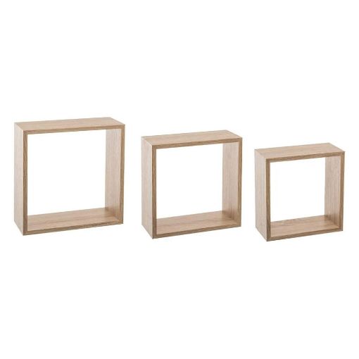 Εικόνα της Σετ Ράφια Τοίχου 5Five Big Set Oak Nat 3τμχ 138957C