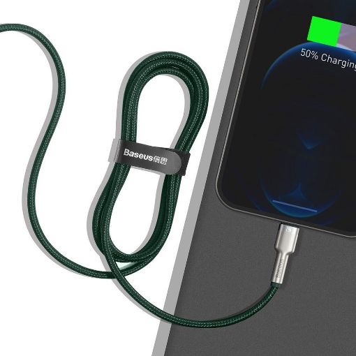 Εικόνα της Καλώδιο Baseus Cafule USB-A to Lightning 2.4A 1m Green/Silver CALJK-A06