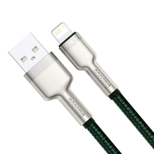 Εικόνα της Καλώδιο Baseus Cafule USB-A to Lightning 2.4A 1m Green/Silver CALJK-A06