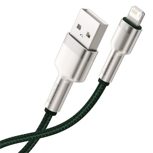 Εικόνα της Καλώδιο Baseus Cafule USB-A to Lightning 2.4A 1m Green/Silver CALJK-A06