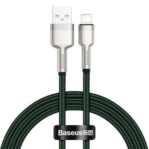 Εικόνα της Καλώδιο Baseus Cafule USB-A to Lightning 2.4A 1m Green/Silver CALJK-A06
