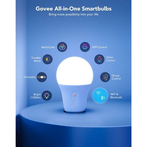 Εικόνα της Smart LED Light Bulb Govee RGBWW 1200lm 2700K-6500K 11.5W H6009