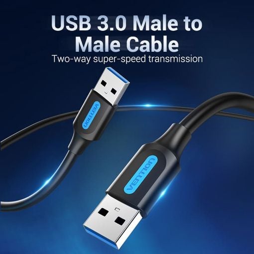 Εικόνα της Καλώδιο Vention USB-A 3.0 M/M 1.5m Black CONBG