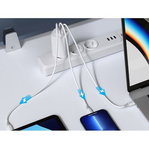 Εικόνα της Φορτιστής Vention GaN USB-A & USB-C 65W White FEDW0-EU