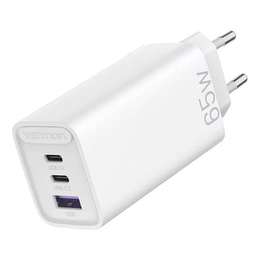 Εικόνα της Φορτιστής Vention GaN USB-A & USB-C 65W White FEDW0-EU