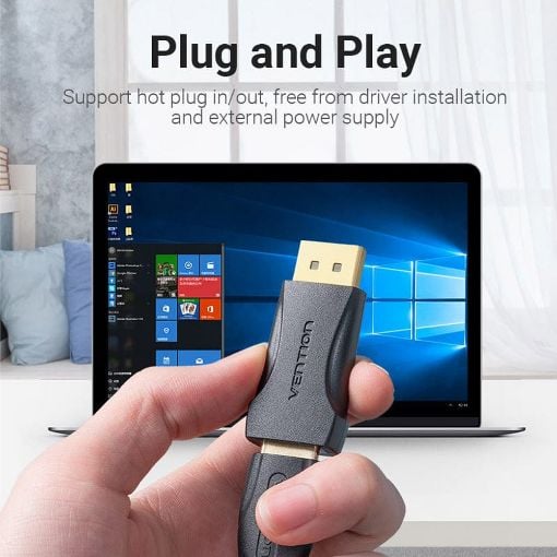 Εικόνα της Adapter Vention DisplayPort to HDMI M/F Black HBOB0