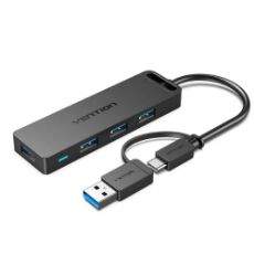 Εικόνα της USB Hub Vention 4-Port USB 3.0 0.15m Black CHTBB