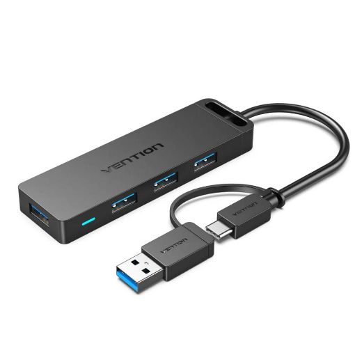 Εικόνα της USB Hub Vention 4-Port USB 3.0 0.15m Black CHTBB