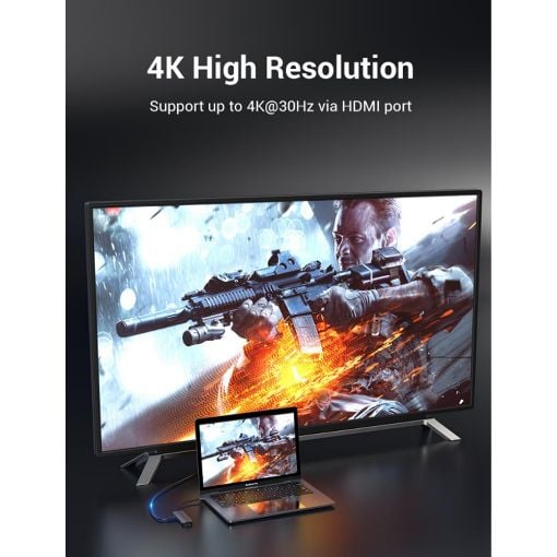 Εικόνα της Docking Station Vention USB-C 9-Port 0.15m Aluminum Gray TOLHB