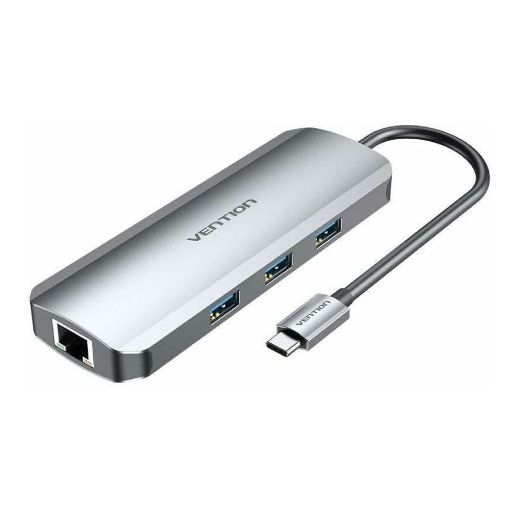 Εικόνα της Docking Station Vention USB-C 9-Port 0.15m Aluminum Gray TOLHB