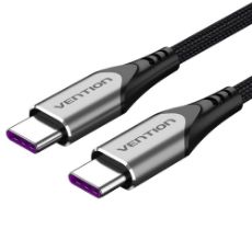 Εικόνα της Καλώδιο Vention USB Type-C to Type-C 100W Braided 1m Gray TAEHF
